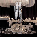 10Pcs Acrylic Candelabra Centerpiece,10 Arm Floor CandelabrasShade Pillar Taper Candlestick for Tables Dinner Party