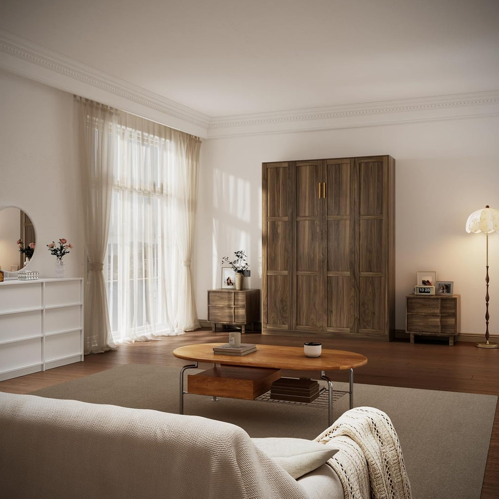 Farmhouse Murphy Bed Queen, 85" Wall Bed Folds to Save Space, Concealed Bed Frame with Hydraulic Rod and Wall Mounted