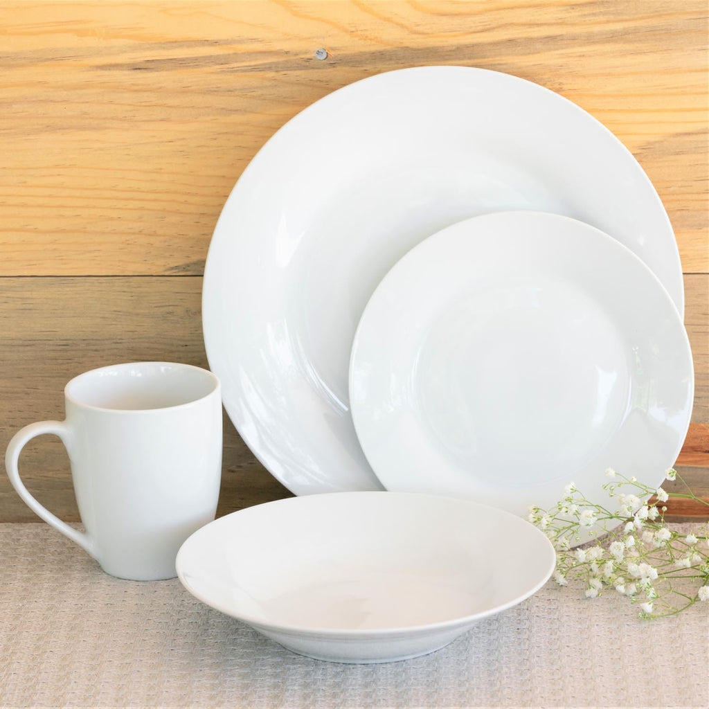 Simply Round 16 Piece Dinnerware Set, White