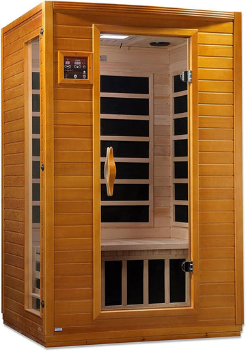 2-Person Low EMF FAR Infrared Sauna with Red Light Therapy & Bluetooth Speakers | Personal Indoor Spa for Home & Gym – Made from Canadian Hemlock
