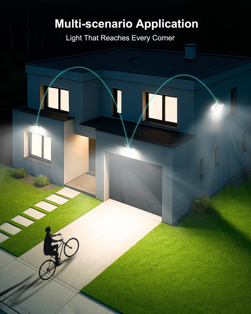Motion Sensor Light Outdoor, 4200LM Hardwired Security Light, White | 3-Mode Remote Control, 26 ft PIR Detection