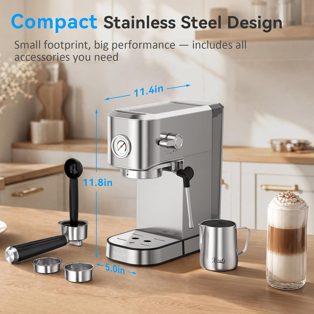 Espresso Machine with Milk Frother for Cappuccino & Latte