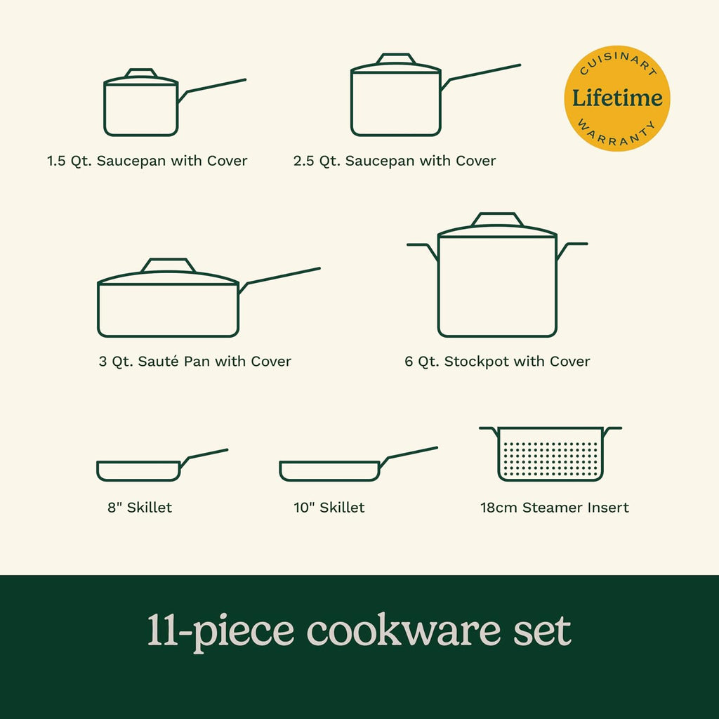 11-Piece Nonstick Cookware Set, Ceramica XT, Black, 54C-11BK