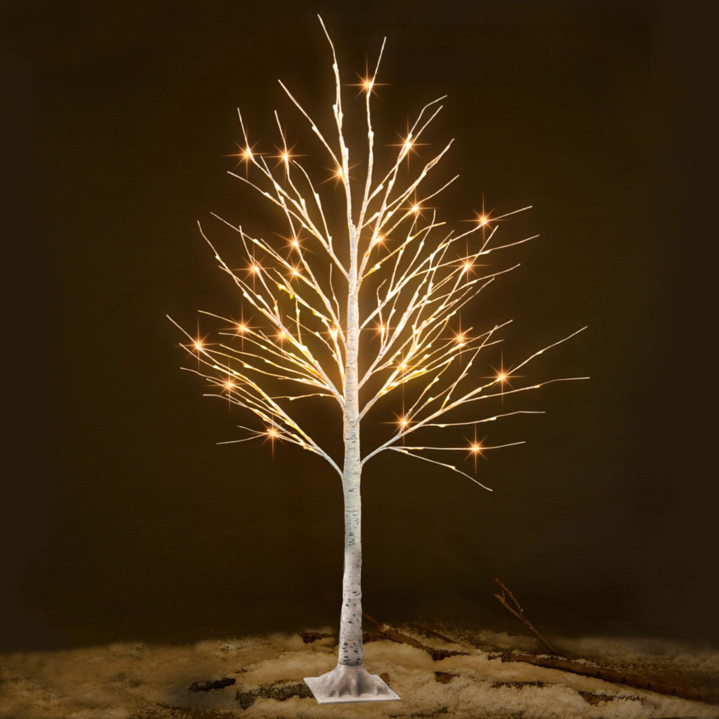6FT 144 LED 1Pack Lighted Birch Tree, Christmas Deocrations Outdoor Indoor, Decor Room Yard Outside Inside