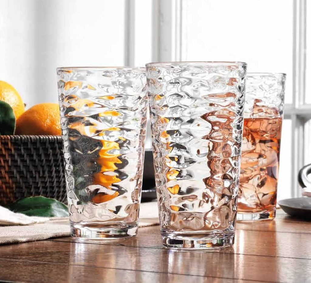Drinking Glasses Set of 10 Highball Glass Cups, 17 Oz Cooler Glassware. Home and Bar Everyday Basic Drinkware Elegant