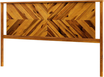 Headboard ONLY, Rustic & Scandinavian Style with Solid Acacia Wood, Easy Assembly, King, Rustic Golden Brown