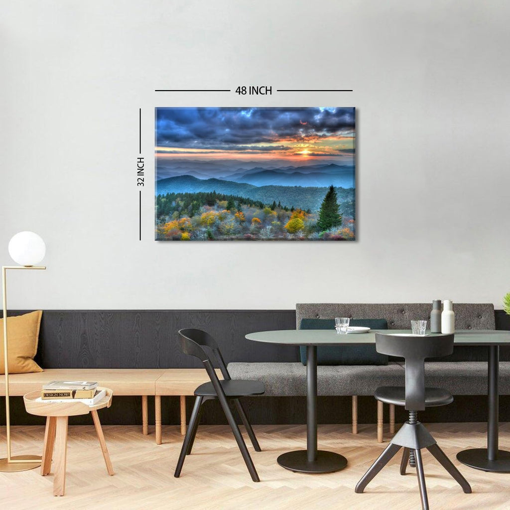 Large Smoky Mountain Wall Art Blue Ridge Mountains Wall Decor Appalachians National Park Posters Nature Sunset Forest