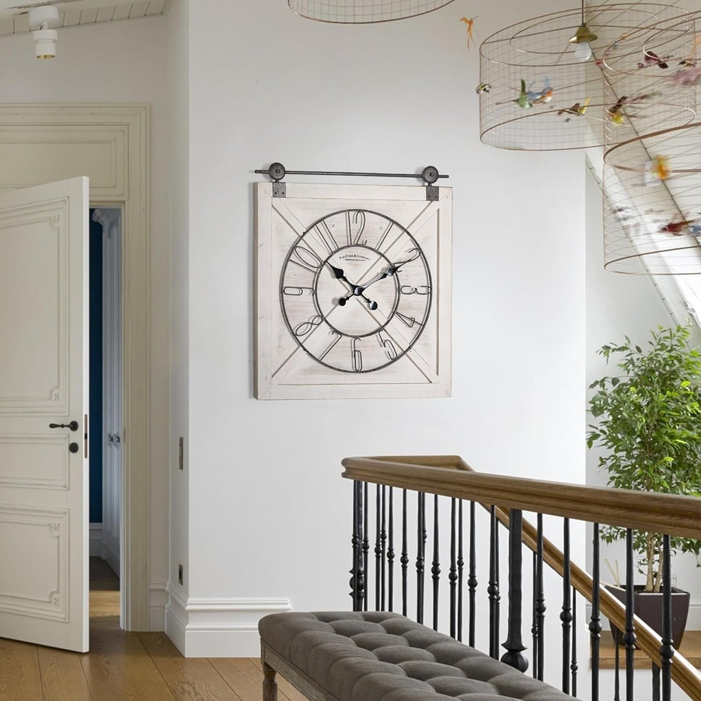 Rustic Large Wall Clock, Classic Vintage Hanging Clock