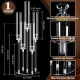 4 Pcs Acrylic Candelabra Centerpieces Candle Holder Crystal 5 Arm Candlesticks Holder with Acrylic Shade Pillar Taper