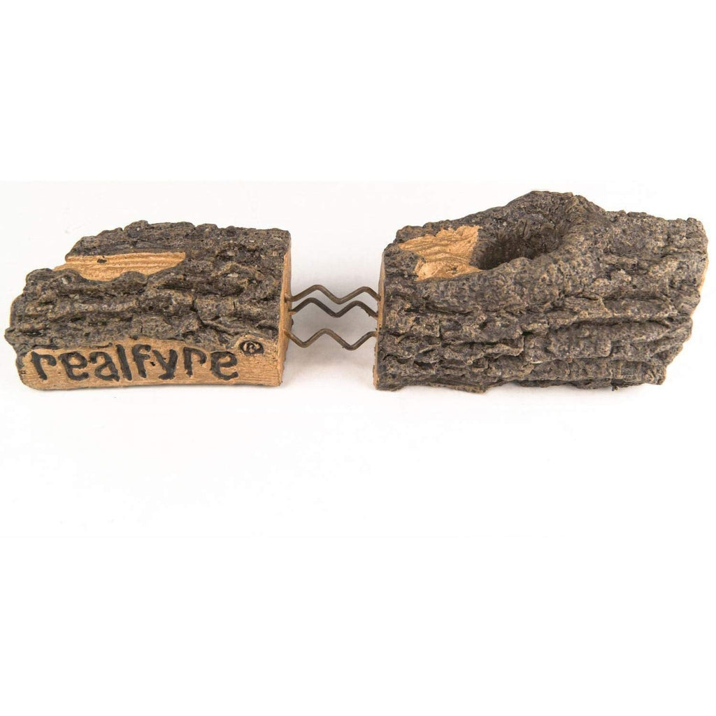Realistic Vented Gas Log Set with Hand-Painted Ceramic Logs, Glowing Embers, Silica Sand for Authentic Fireplace