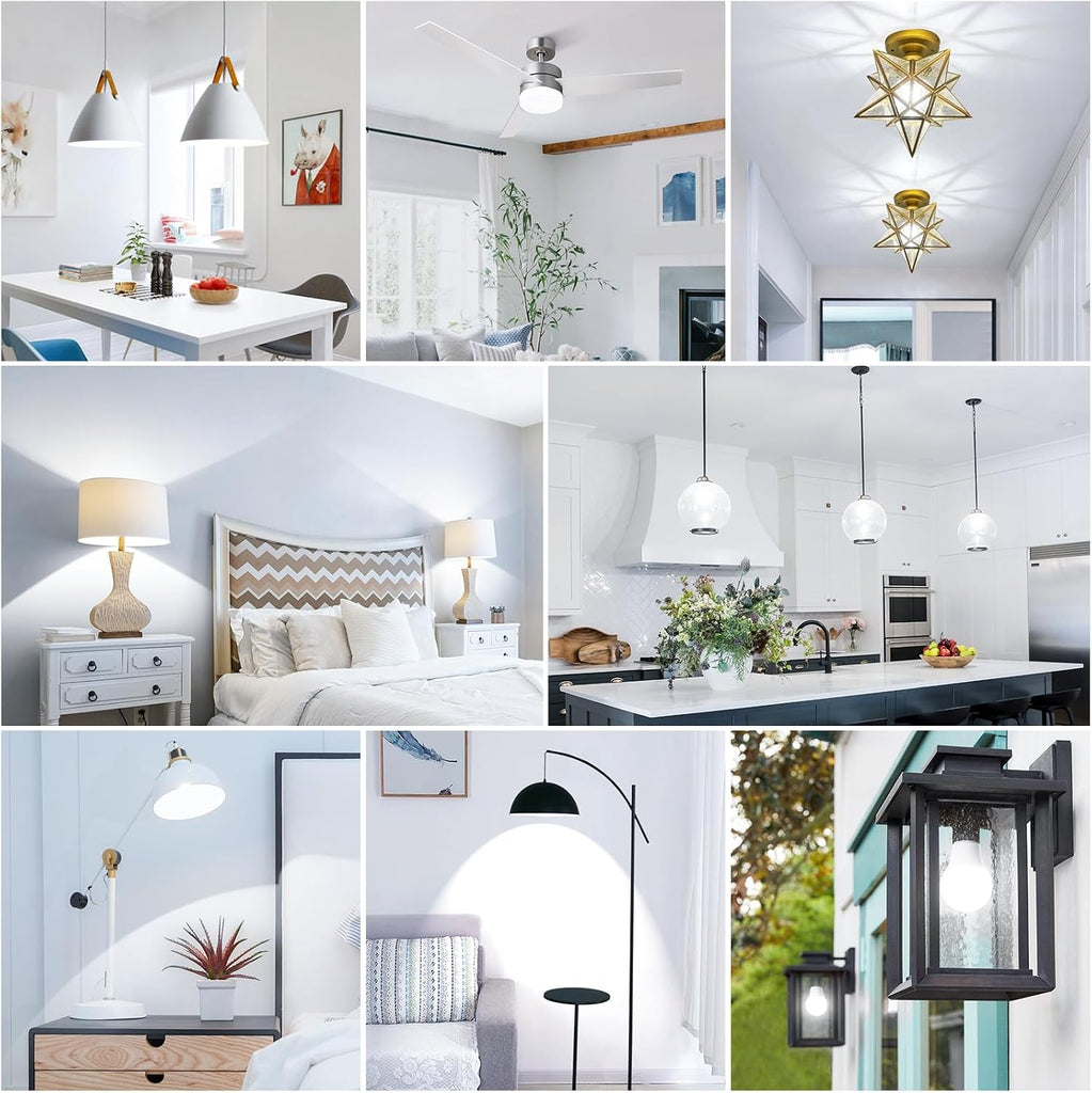 A19 LED Light Bulb, 60 Watt Equivalent LED Bulb, Daylight White 5000K, 850 Lumen, E26 Base, Non-Dimmable, 9W Bright (12-Pack)