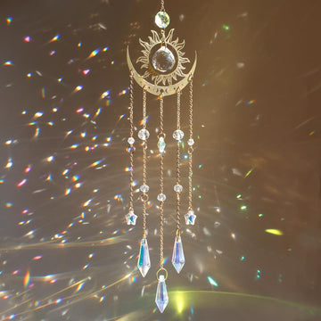 Crystal Suncatcher, Suncatchers for Windows Hanging Indoor Outdoor - Prism Rainbow Maker Home Garden Decor for Thanks