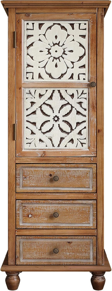 54''Tall Kitchen Pantry Cupboard Storage Cabine,Narrow Accent Cabinet | Solid Wood Frame;Farmhouse/French Country