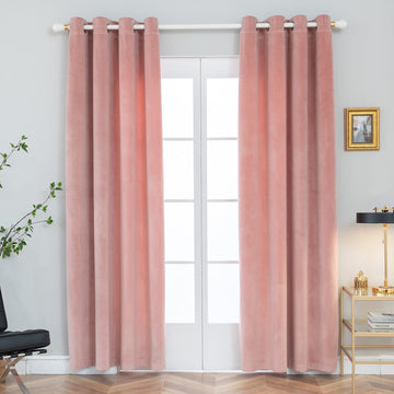Velvet Curtains [2 Panels] Elegant Living Room Bedroom Window Drape Curtains, Grommet Eyelet Style (52" W x 95" L