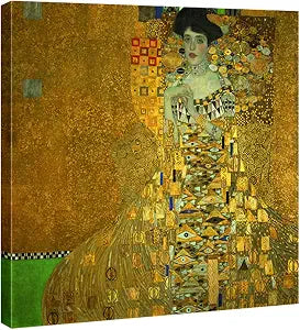 Portrait of Adele Bloch-Bauer I,1907 by Gustav Klimt Famous Paintings Canvas Wall Art Bedroom Wall Decor Canvas