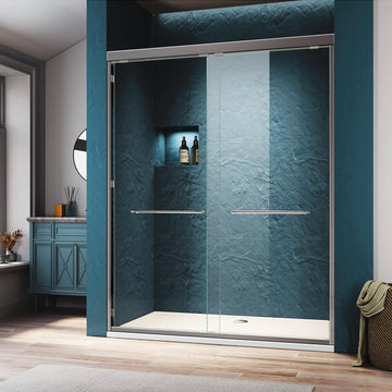 Semi-Frameless Double Sliding Shower Door 60 in. W x 72 in. H