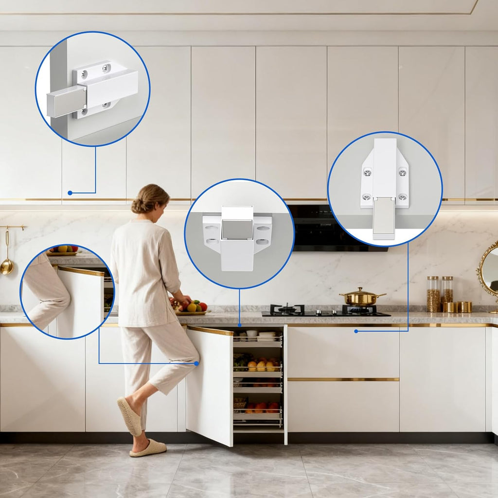 Magnetic Push Latch Heavy Duty Push to Open Cabinet Hardware Magnetic Touch Latches for Large Door Push Release Latches