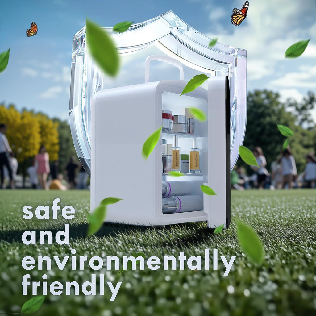 9L Mini Fridge for Bedroom - Car, College Dorm Room & Office Desk 12v Portable Cooler Warmer Skincare, Beauty Makeup