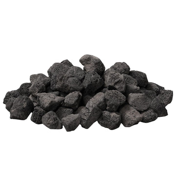 10 lb 1.2-2 Inch Medium Black Lava Rocks for Fire Pits, Indoor Fireplaces, Outdoor Gas Fire Tables, Garden