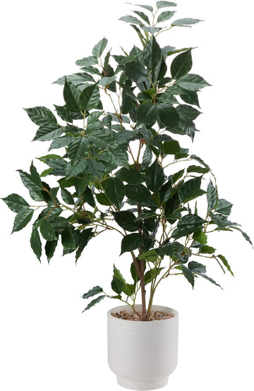 27" Ficus Tree Artificial Plants in Ceramic Pot,Faux Potted Plant