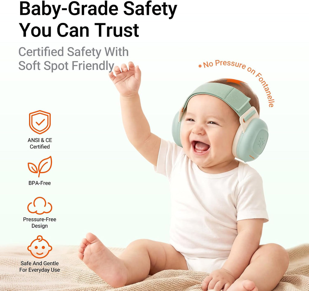 EvoNest Mini Crib with Baby Ear Muffs Bundle