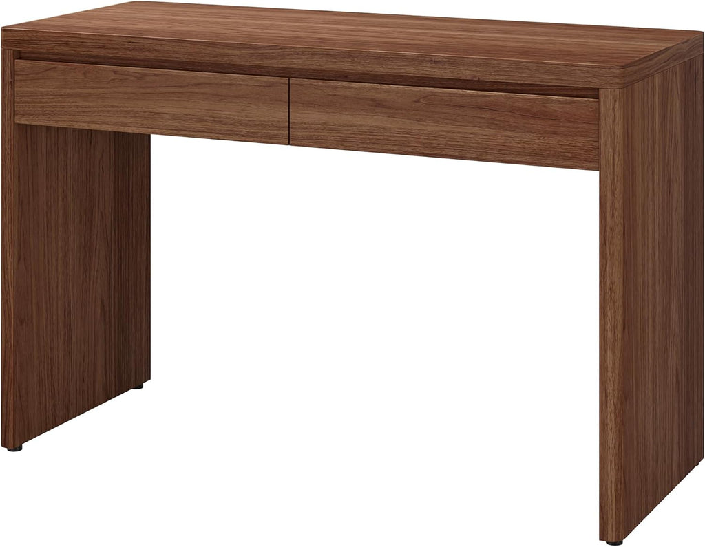 48" Modern Rectangular Wooden Home Office Desk Computer Desk Writing Table with 2 Storage Drawers, Medium Walnut