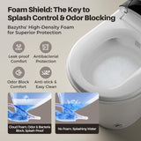 Compact Smart Toilet for Small Bathrooms, Shallow Depth Design, Foam System, Auto Open and Close Lid, 12-Inch Rough-In, Built-In Tank, Heated Seat, Foot Sensor Flush