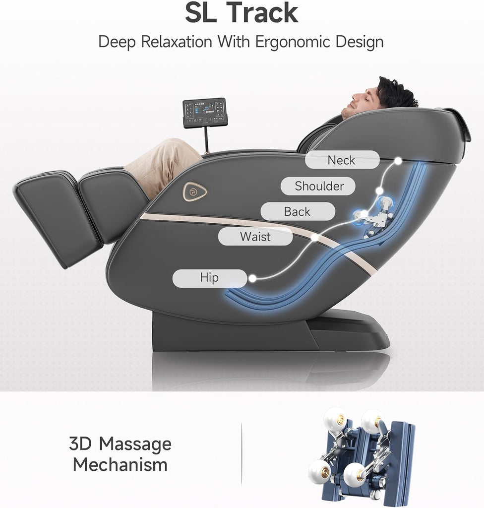 3D Massage Chair Full Body SL-Track Recliner Favor-22 | 16 Auto Modes, 4 Massage Techniques, Voice Broadcast, Body