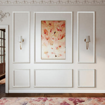 Peel and Stick Wall Molding Kit, 6 Pre-Cut Wainscoting Panels, White
