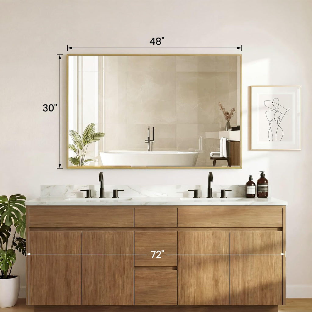 Bathroom Wall Mirror, Vanity Rectanglar Mirror, 30x48 Inch