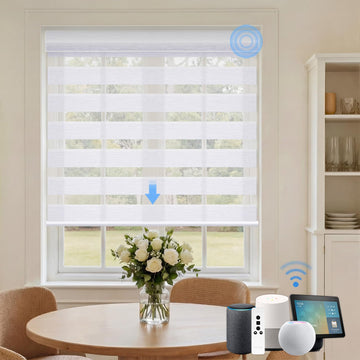 Motorized Zebra Blinds, Automatic Shades for Indoor Windows Work with HomeKit, Alexa, Google Home, Customized