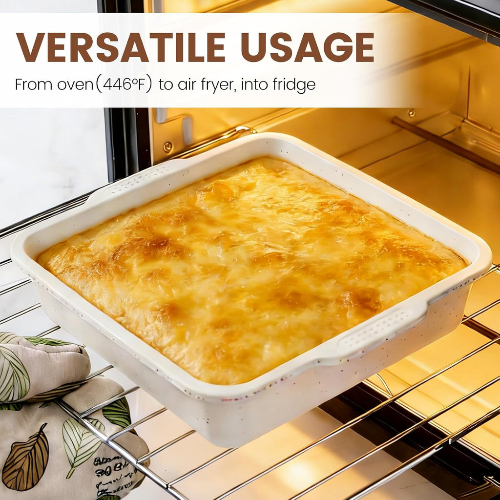 8-Piece Pans Set Nonstick, Bakeware Set includes Silicone Muffin, Loaf, Cake Pans with Metal Reinforced Frame, and