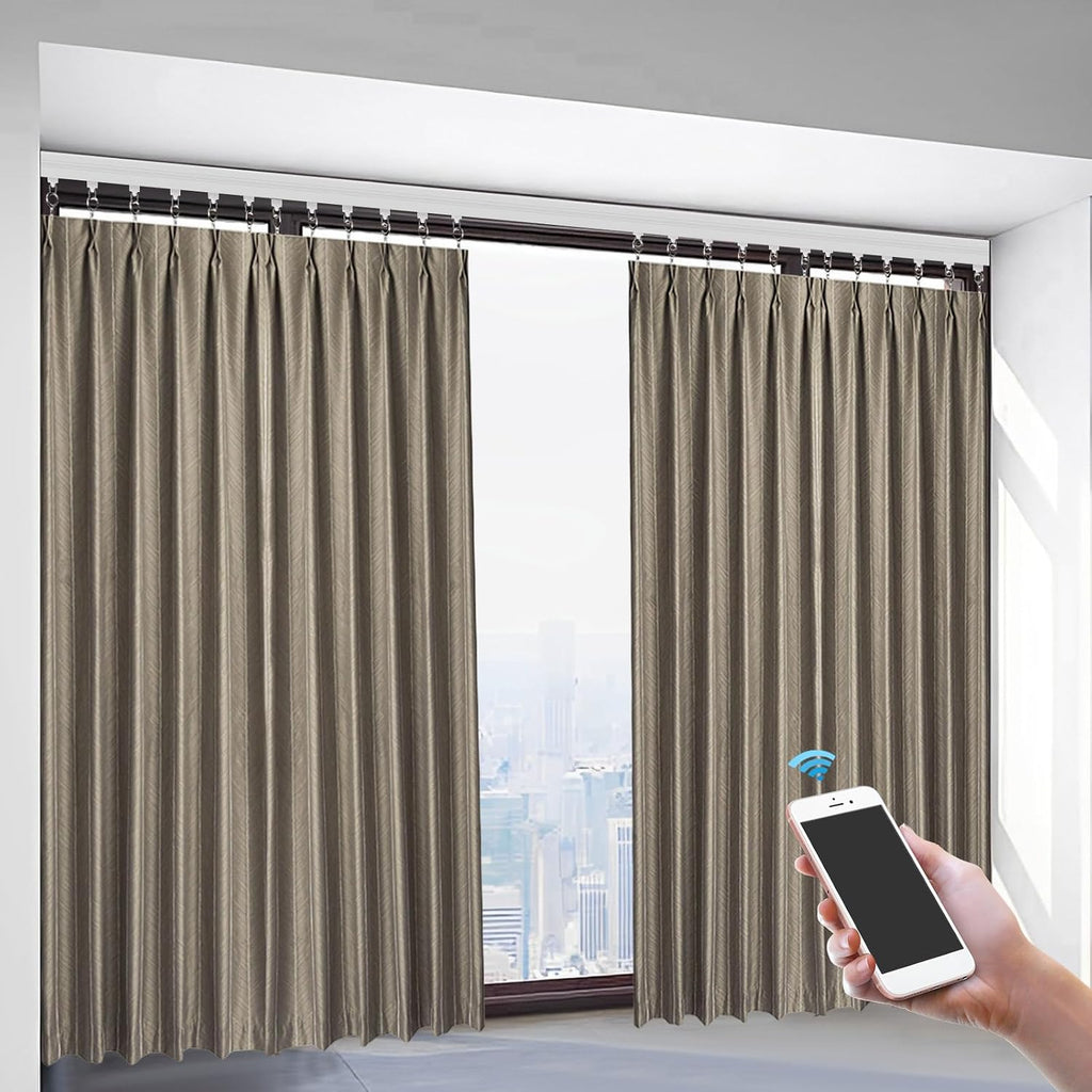 Electric Curtain Track, 7.08-13.78ft Smart Curtain Tracks Maximum Load 88.18lbs, Motorized Curtains Rod Electric