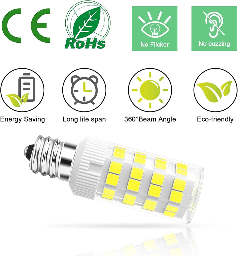 E12 LED Bulb 5W Equivalent to 40W C7 Replacement Bulbs Clear Type B Candelabra Base Daylight White 6000K Non-Dimmable