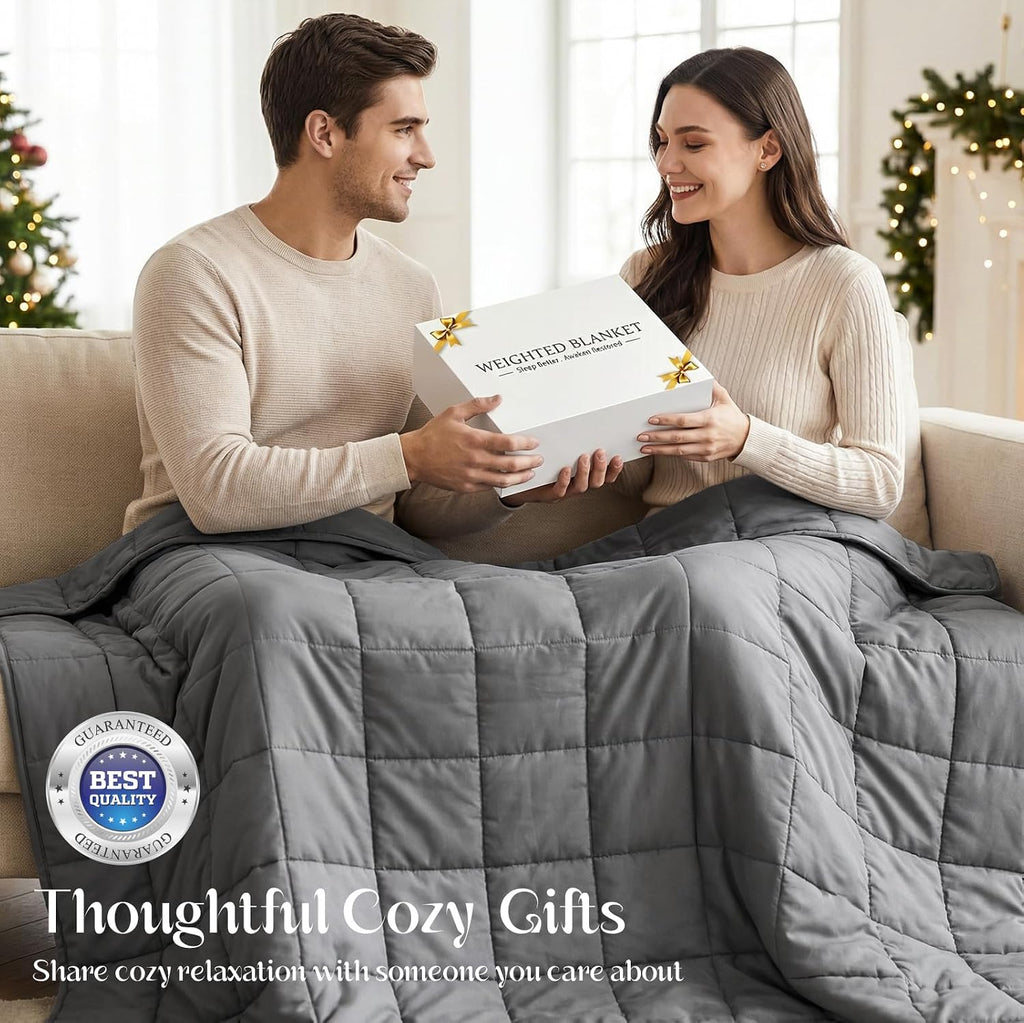 Weighted Blanket 20lbs (60"x80",Grey) Full Size Soft Cooling Heavy Blanket for Sleeping, Breathable All Season
