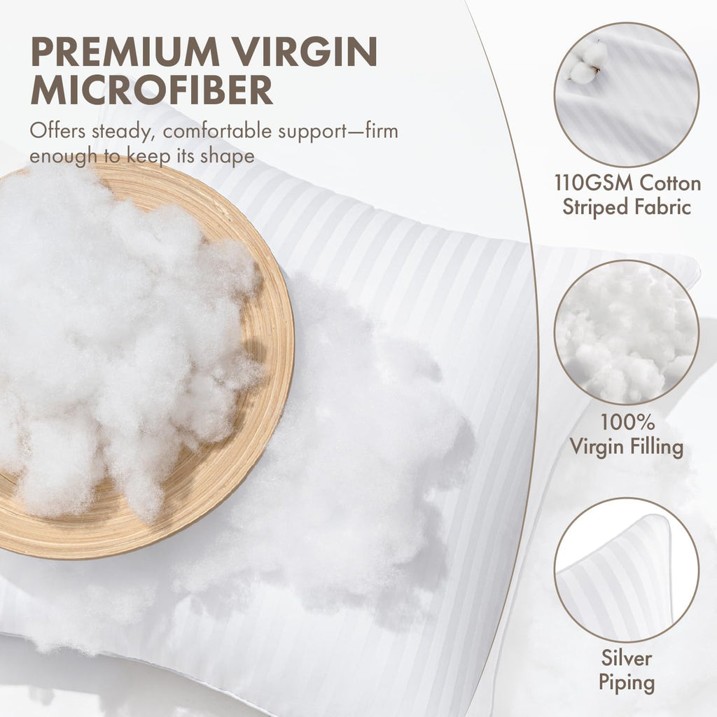 20x20 Throw Pillow Inserts, 100% Virgin Microfiber Filling - Set of 2