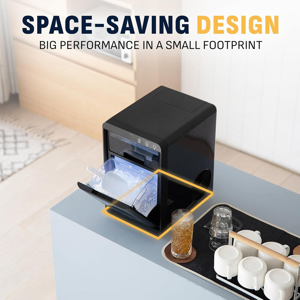 Nugget Ice Maker Countertop | 44 lbs/Day Pebble Ice Machine with Self-Cleaning | Soft Chewable Pebble & Sonic-Style