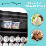 4.8 Cu.Ft Beverage Refrigerator, 155 Can Mini Fridge with Freeze with Glass Door