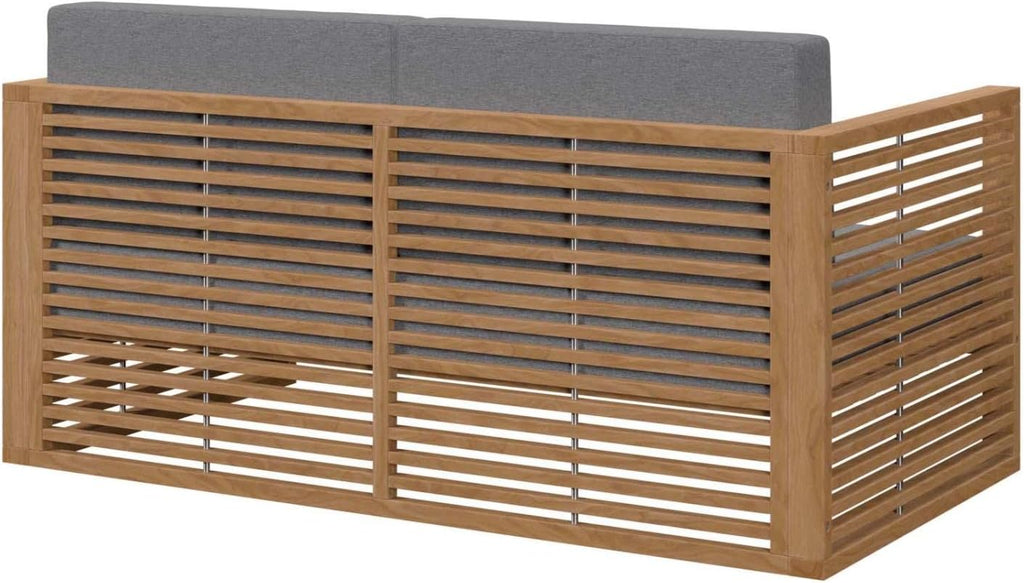 Carlsbad 3-Piece Teak Wood Outdoor Patio Set in Natural and Gray