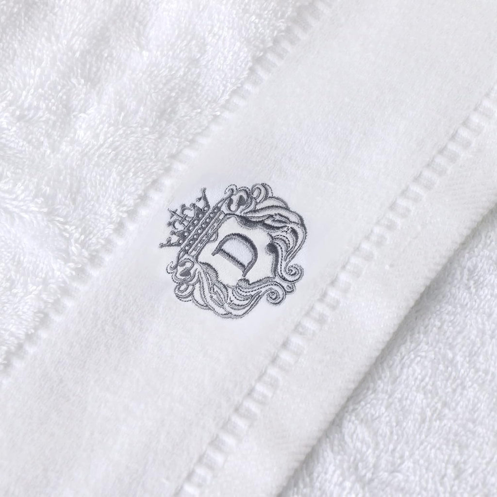 Luxury Bathroom Super Soft and Highly Absorbent Premium 100% Cotton Bath Towel Set for Gifts (White-D)