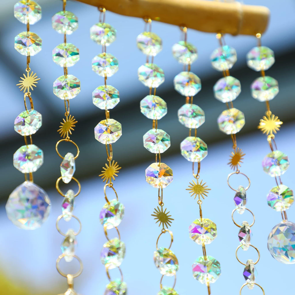 13inch Crystal Leaf Suncatcher for Window Hanging