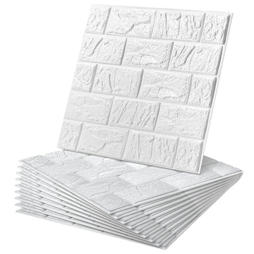 Peel and Stick 3D Wall Panels 12x12in PVC 10 Pack White