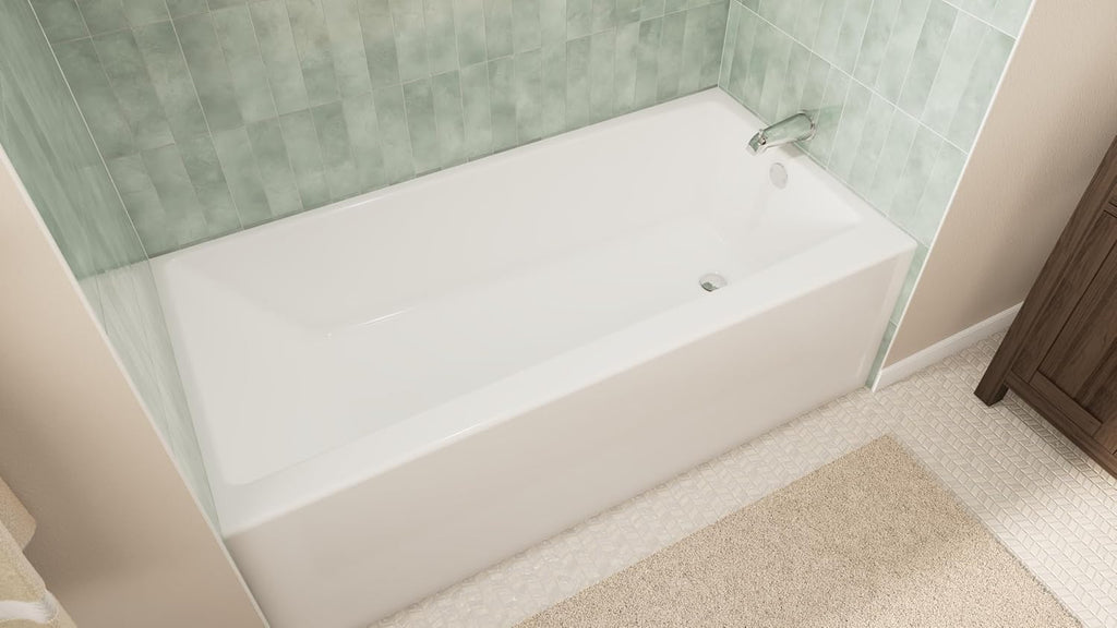 Prism 60 in. L x 30 in. W Acrylic Alcove Right-Hand Drain Bathtub, White