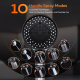 High Pressure Rain Shower Head Combo with Upgrade Magnetic Filtered Detachable Handheld Showerhead (10 Modes)