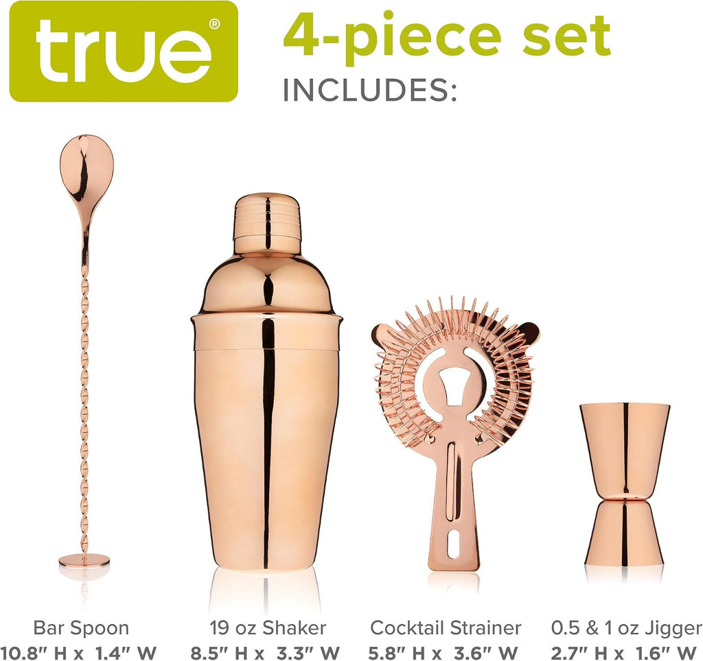 Bar Drink Mixer Set 19oz 4-piece Cocktail Shaker Set Bartender Kit, Cocktail Mixer Set, Cocktail Shaker Kit, Barware - Set of 4