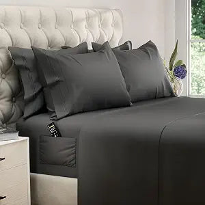 Queen Sheets - 6 pcs Breathable Cooling Sheets Queen - up to 15" - Set of 6