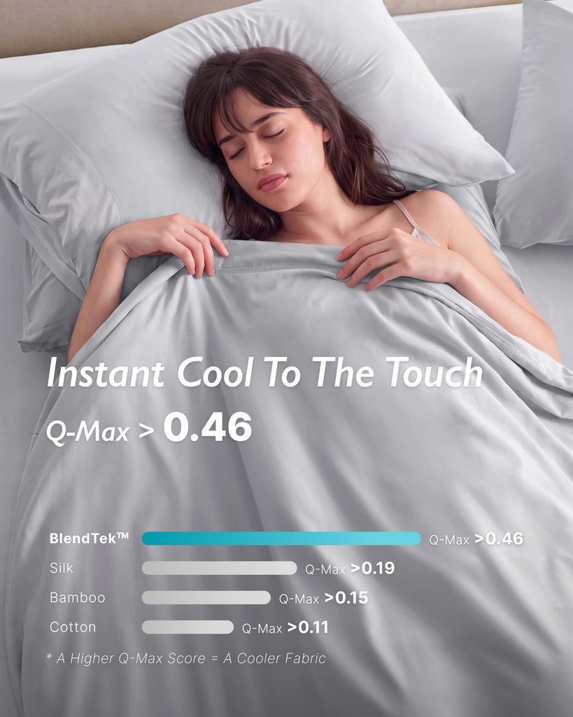 Cooling Sheets King Size - BlendTek Dry & Cool Technology Cooling Bed Sheets for Hot Sleepers and Night Sweats