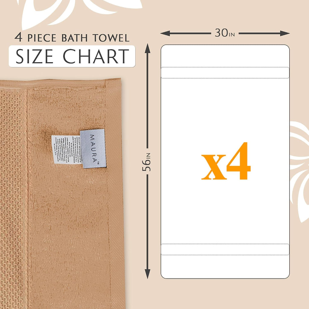 Exquisite 4-Piece Turkish Bath Towel Set: Ultra-Soft, Thick, and Plush Towels for a Premium Hotel Experience in