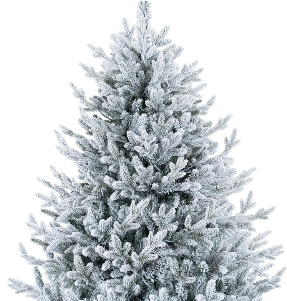 7.5ft Snow Flocked Pre-Lit Christmas Tree