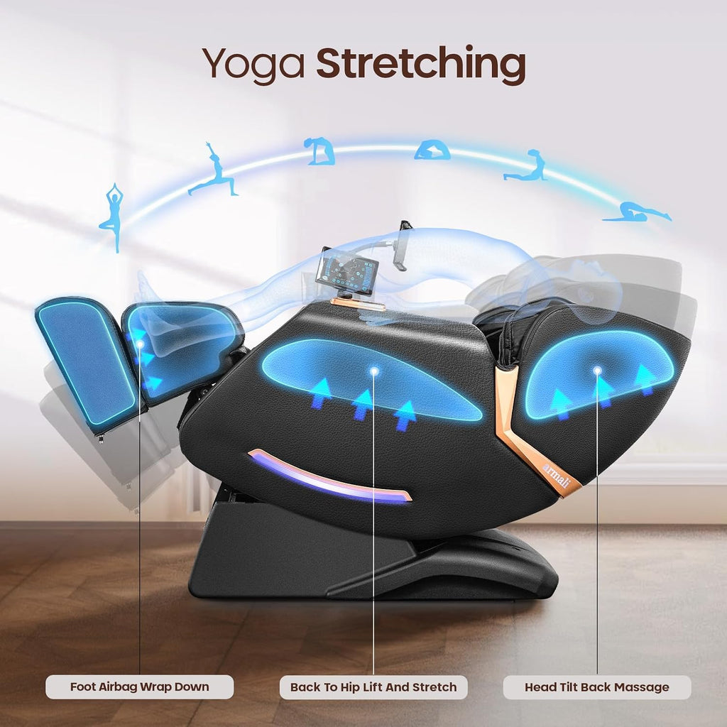4D Massage Chairs Full Body - 53.5 Extend Sl Track Shiatsu Massage Chair - Zero Gravity Massage Chair,Core Heating &